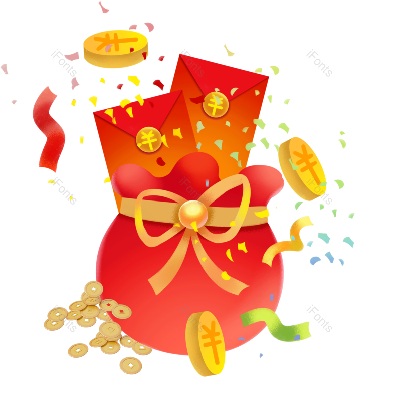 元素图片,春节元素,金币PNG,过年免抠素材